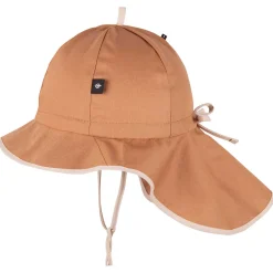 UV-Sonnenhut mit Nackenschutz und Bändern coconut