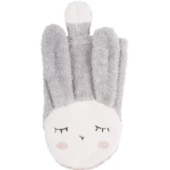 Waschlappen Hase Silbergrau