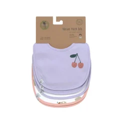 Wasserdichte Lätzchen 5er Set "Kirsche" lila