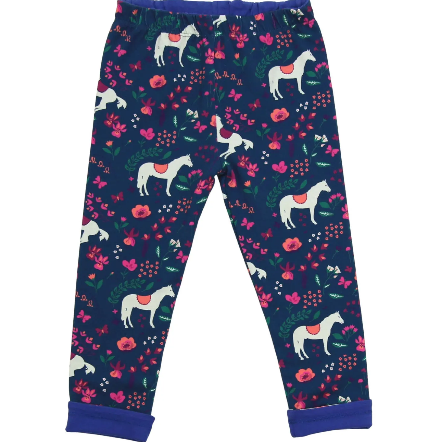 Wende-Leggings "Pferde" dark cobalt 116