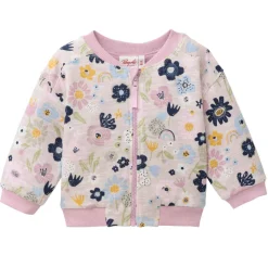 Wende-Sweatjacke "Bunte Blüten" hellrosa 74/80