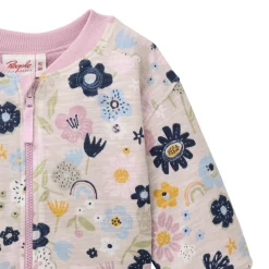 Wende-Sweatjacke "Bunte Blüten" hellrosa 74/80
