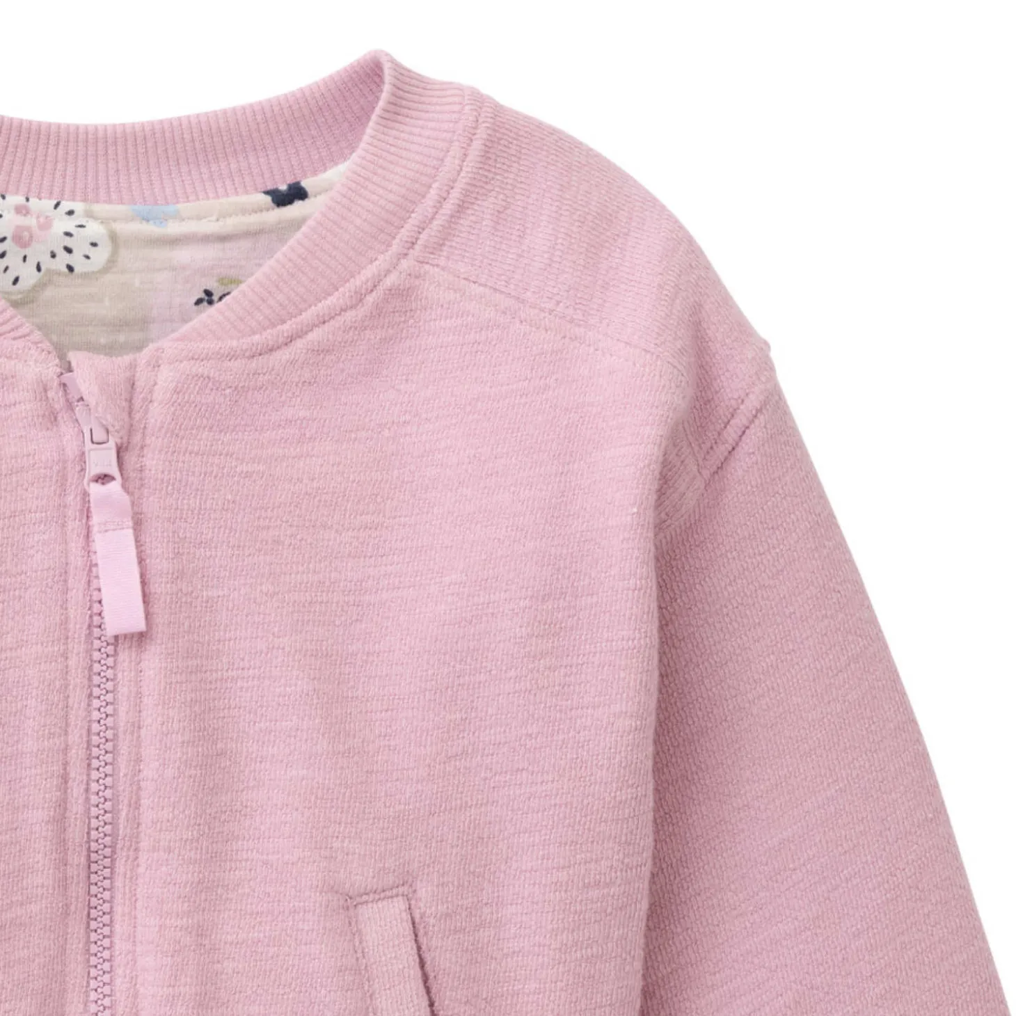 Wende-Sweatjacke "Bunte Blüten" hellrosa 74/80