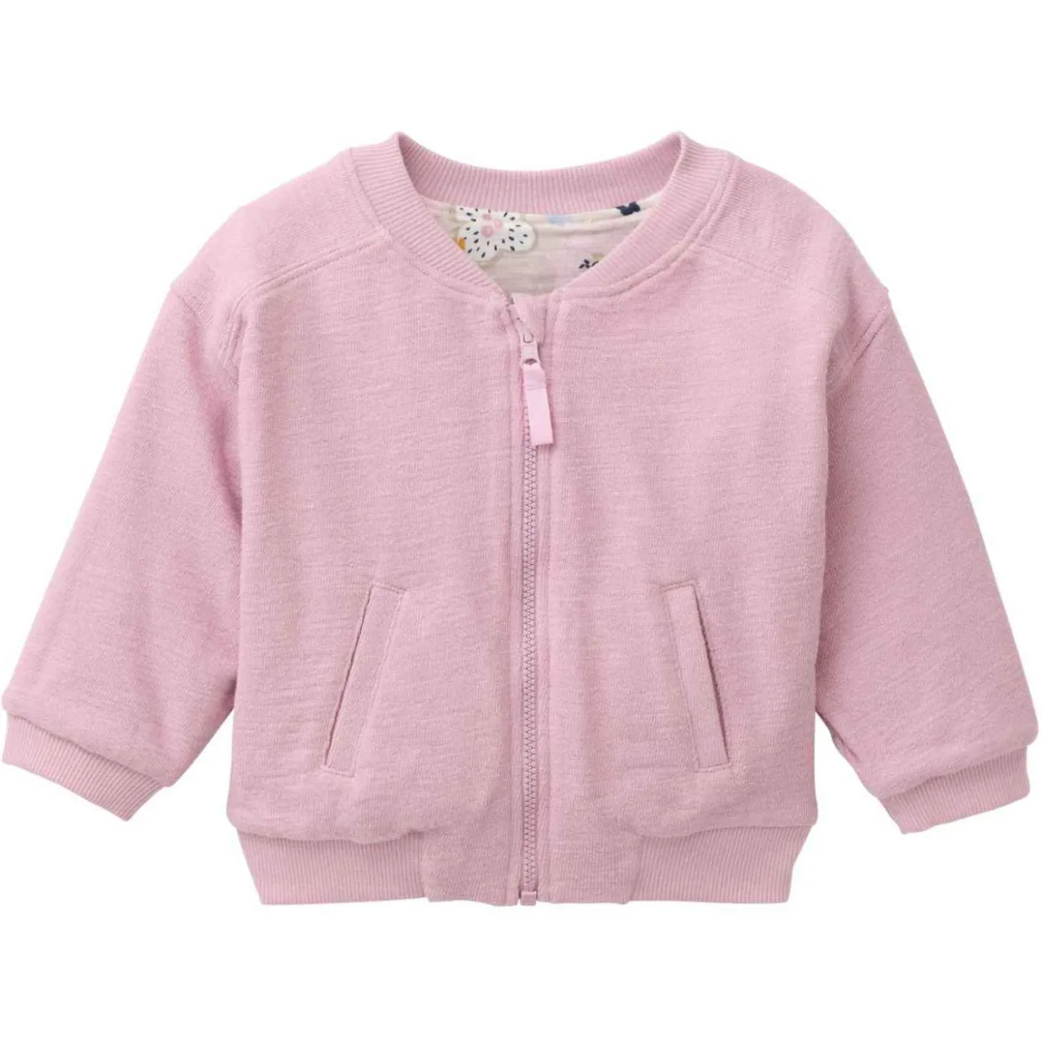 Wende-Sweatjacke "Bunte Blüten" hellrosa 74/80