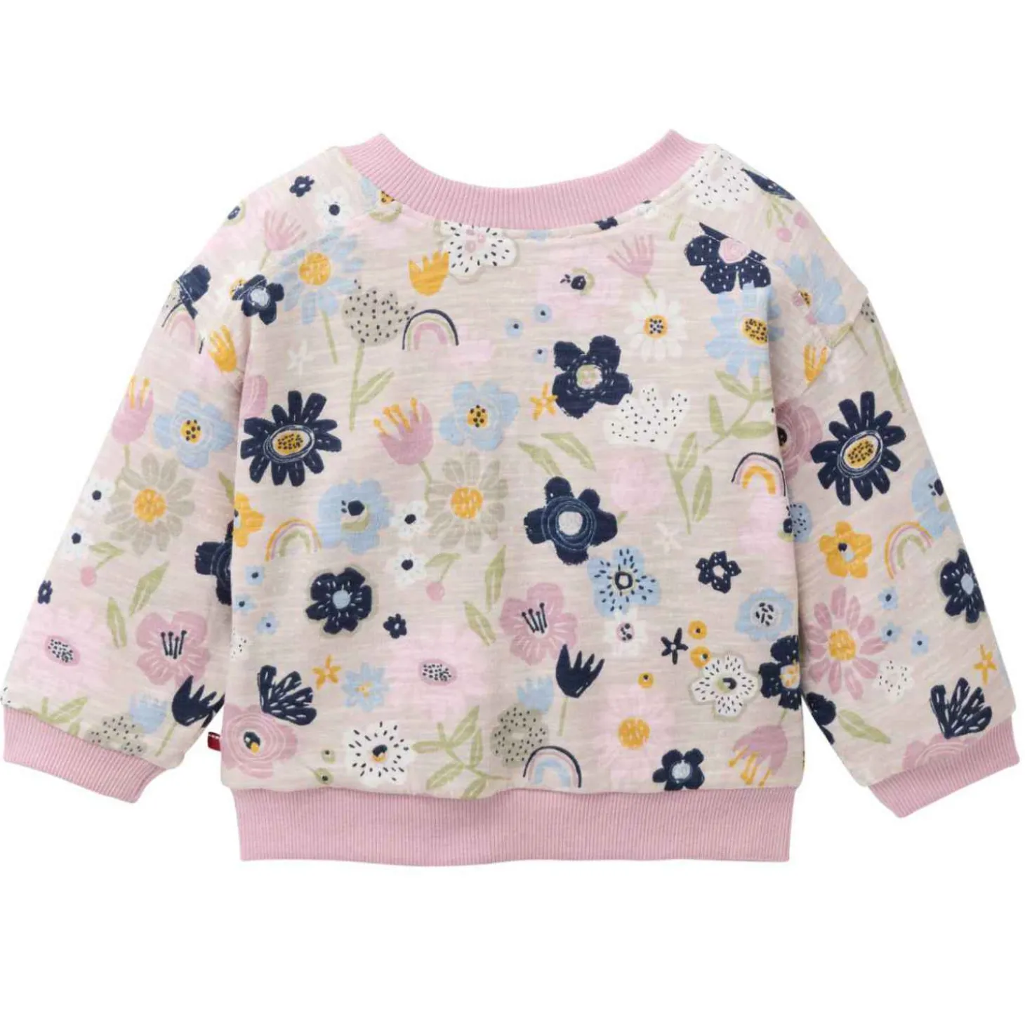 Wende-Sweatjacke "Bunte Blüten" hellrosa 74/80