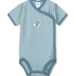 Wickelbody kurzarm "Rakete" steinblau 62