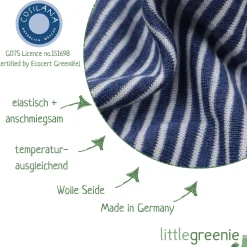 Wickelbody Wolle Seide blau-natur 50/56