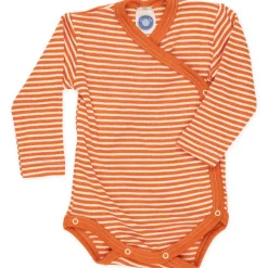 Wickelbody Wolle Seide orange-natur 50/56