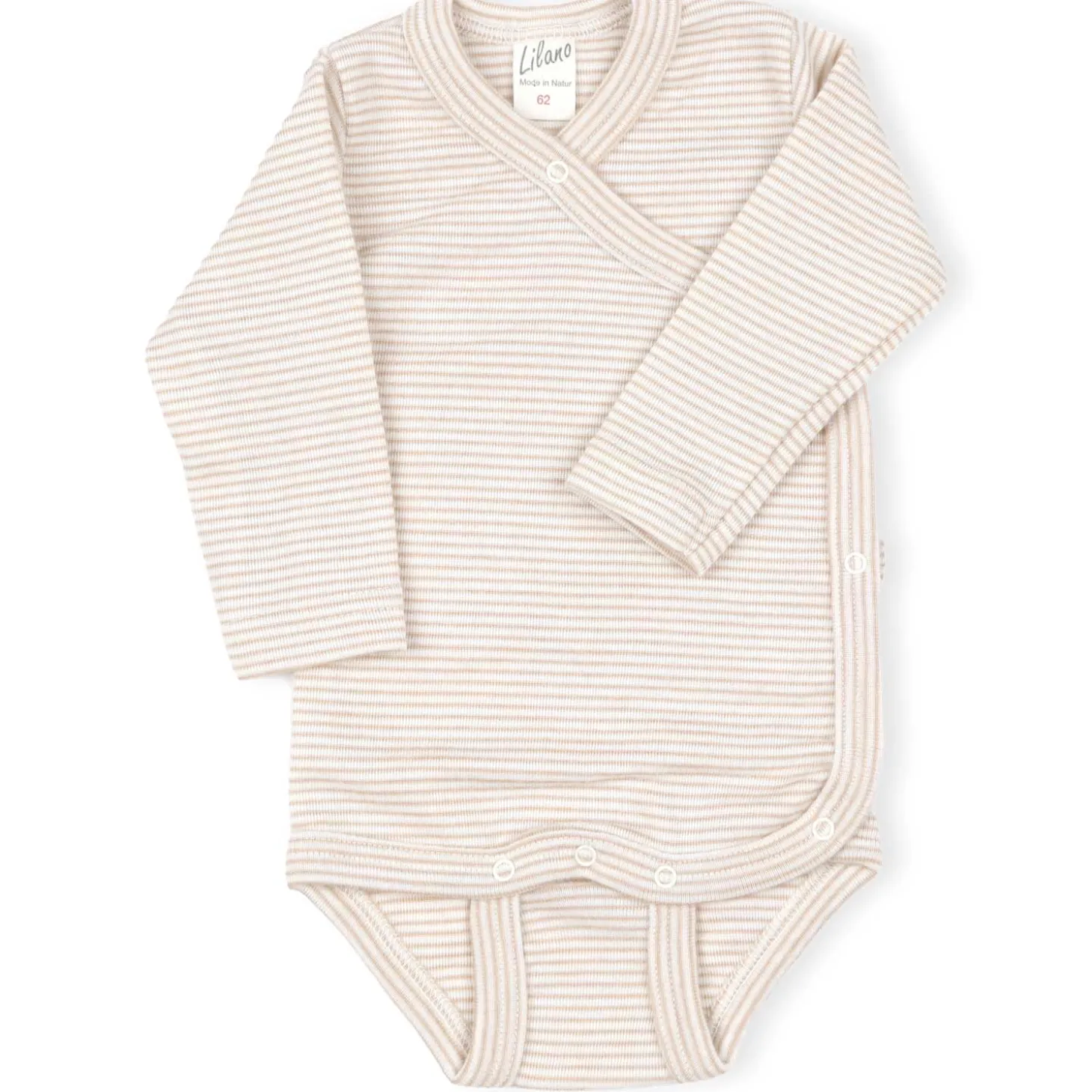 Wickelbody Wolle Seide Ringel sand 56