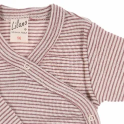 Wickelbody Wolle Seide Ringel mauve 50