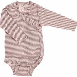 Wickelbody Wolle Seide Ringel mauve 50