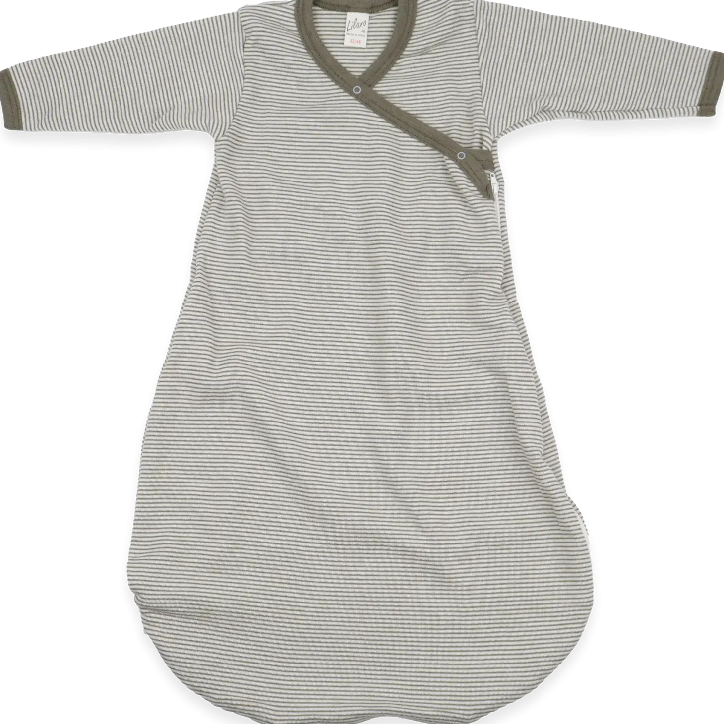 Wickelsack Wolle Seide khaki Ringel 50/56