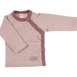 Wickelshirt Wolle Seide Ringel mauve 56
