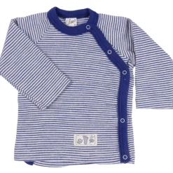 Wickelshirt Wolle Seide Ringel marine 56