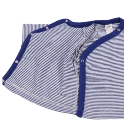 Wickelshirt Wolle Seide Ringel marine 56