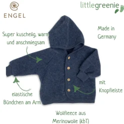 Wollfleece Jacke blau 62/68
