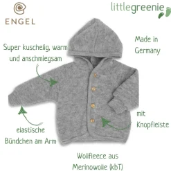 Wollfleece Jacke grau 62/68