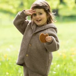 Wollfleece Jacke walnuss 62/68