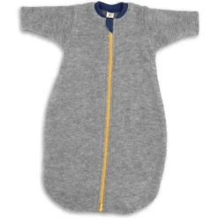 Wollfleece Schlafsack langarm grau 50/56