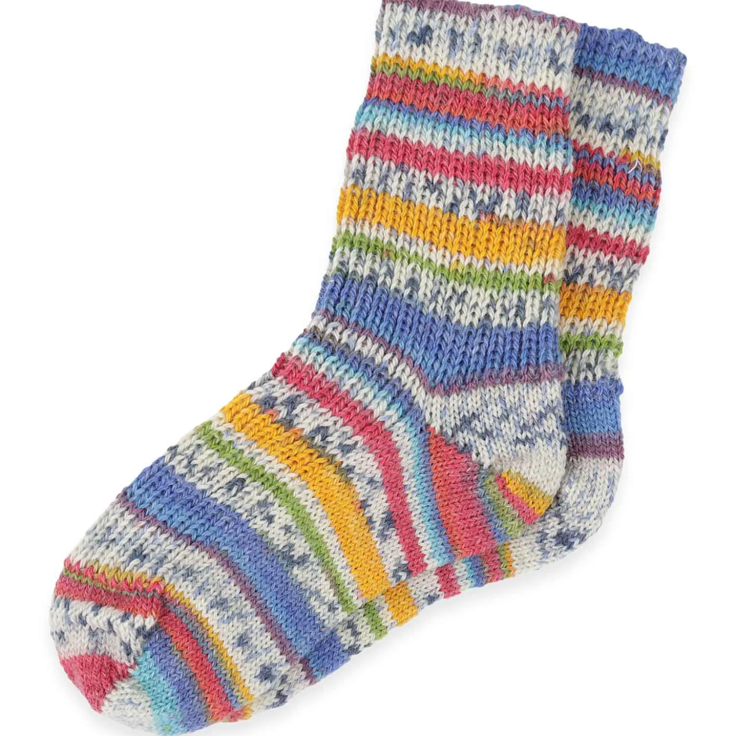 Wollsocken Kind bunt meliert 19-20