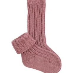 Wollstricksocken Baby altrosa 80/86