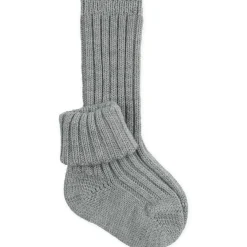 Wollstricksocken Baby grau 68/74