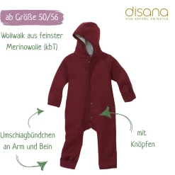 Wollwalk-Overall cassis 86/92